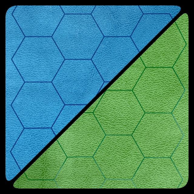 Chessex - Reversible Battlemat 1 Hexes BlueGreen 23 1/2 x 26 CHX 96665 - Good Games