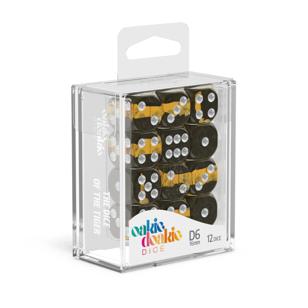 Oakie Doakie Dice - D6 16mm Enclave Amber (12) - Good Games