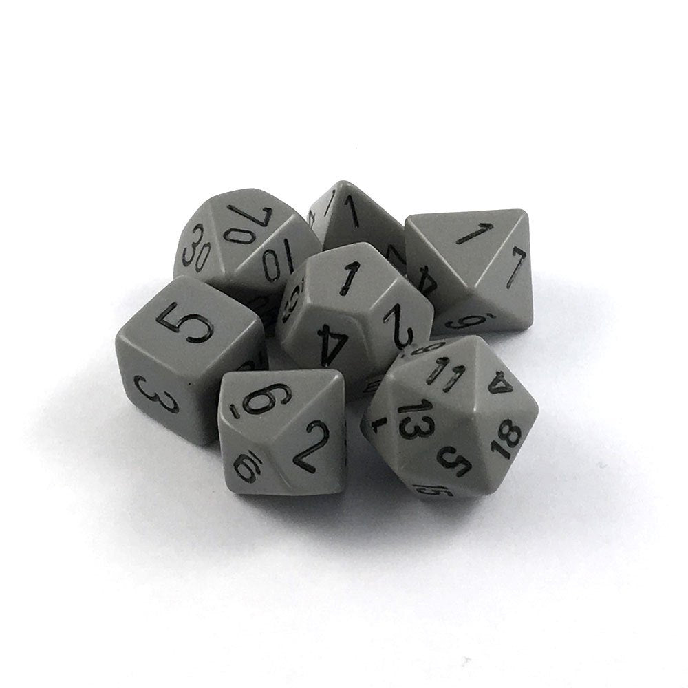 Chessex - Opaque Polyhedral 7-Die Set - Dark Grey/Black (CHX25410) - Good Games
