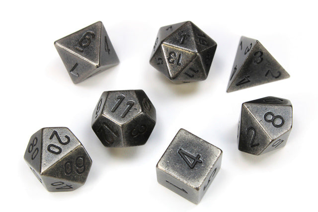 Chessex - Metal Polyhedral 7-Die Set - Dark metal (CHX27028) - Good Games