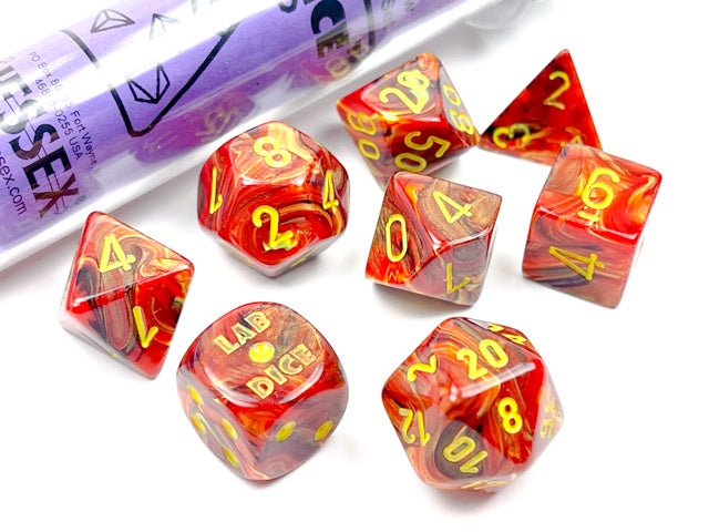 Chessex - Vortex Polyhedral 7 Die Set - Underworld/Yellow - Good Games