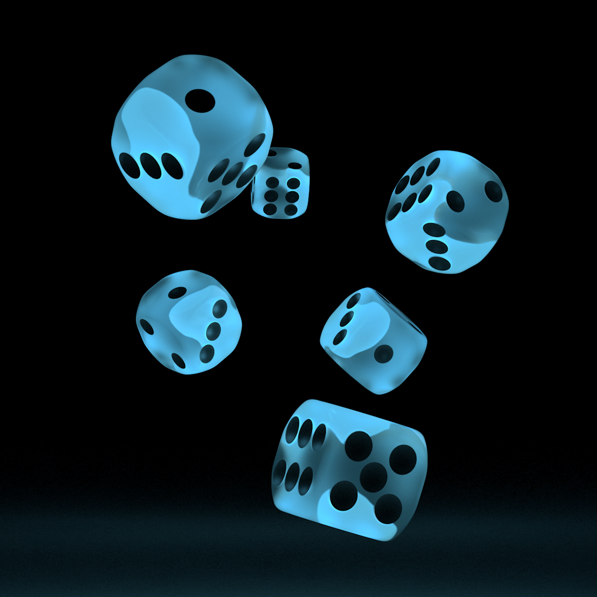 Oakie Doakie Dice - D6 16mm Glow In The Dark - Arctic - Good Games