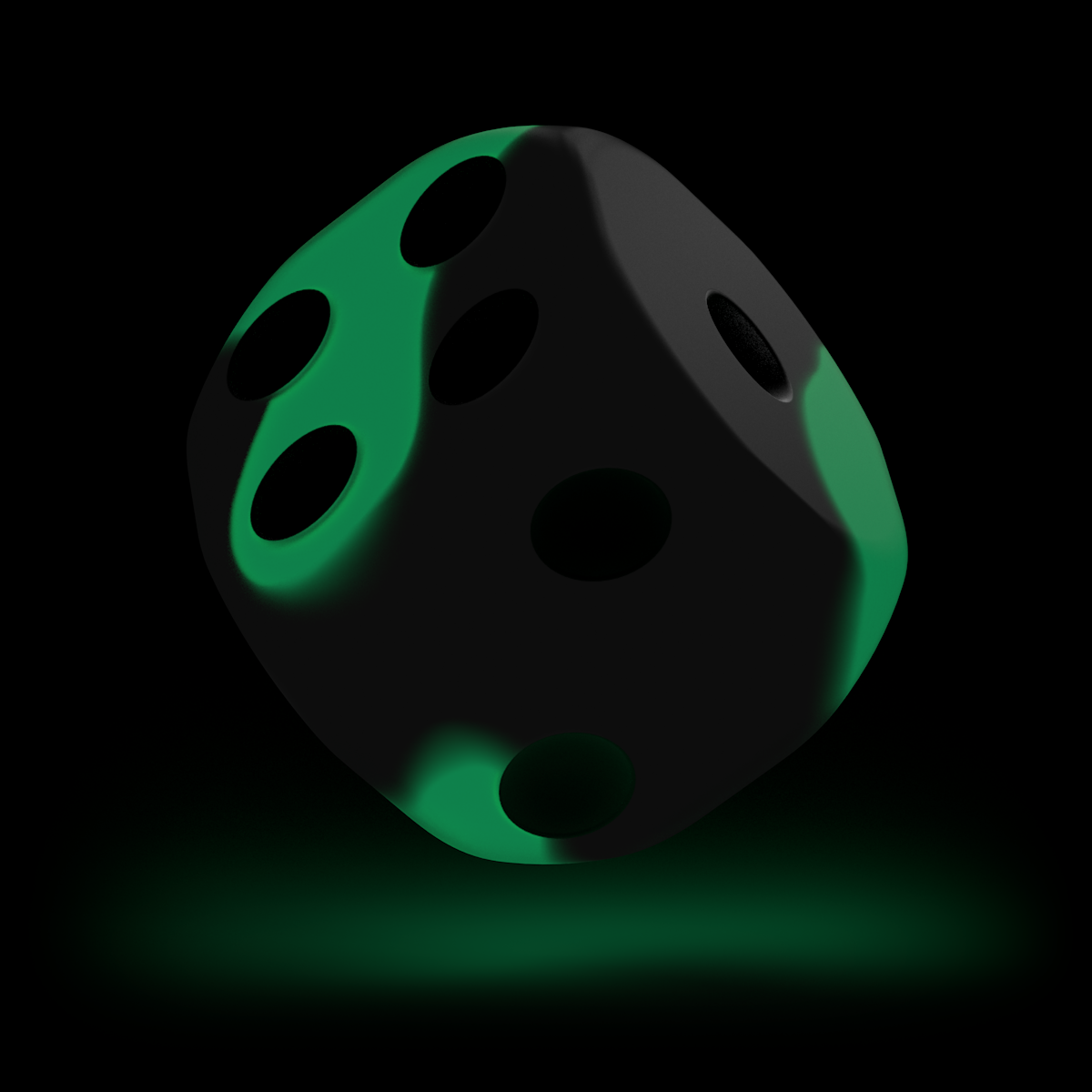 Oakie Doakie Dice - D6 16mm Glow In The Dark Biohazard (12) - Good Games
