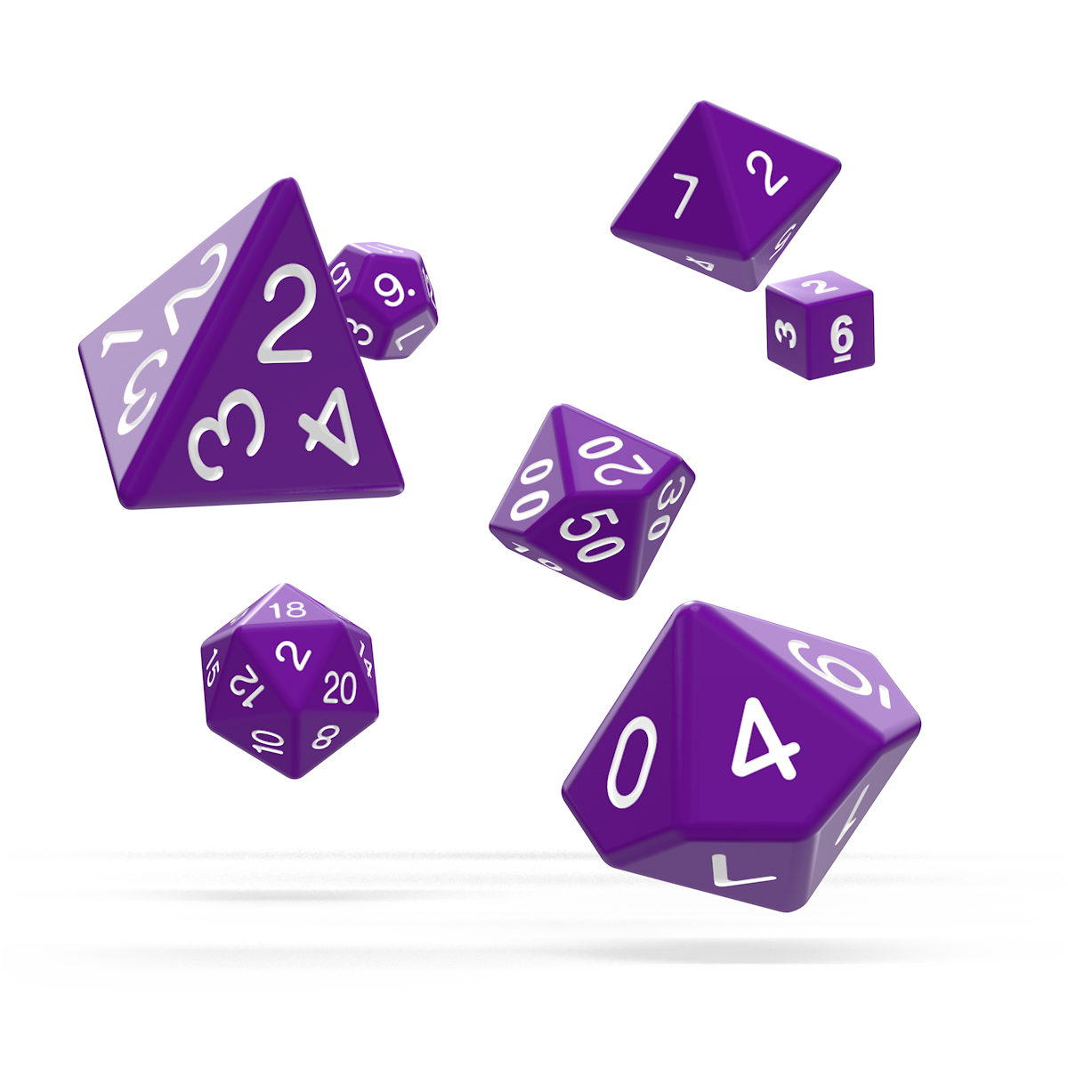Oakie Doakie Dice - RPG Set Solid Purple (7) - Good Games
