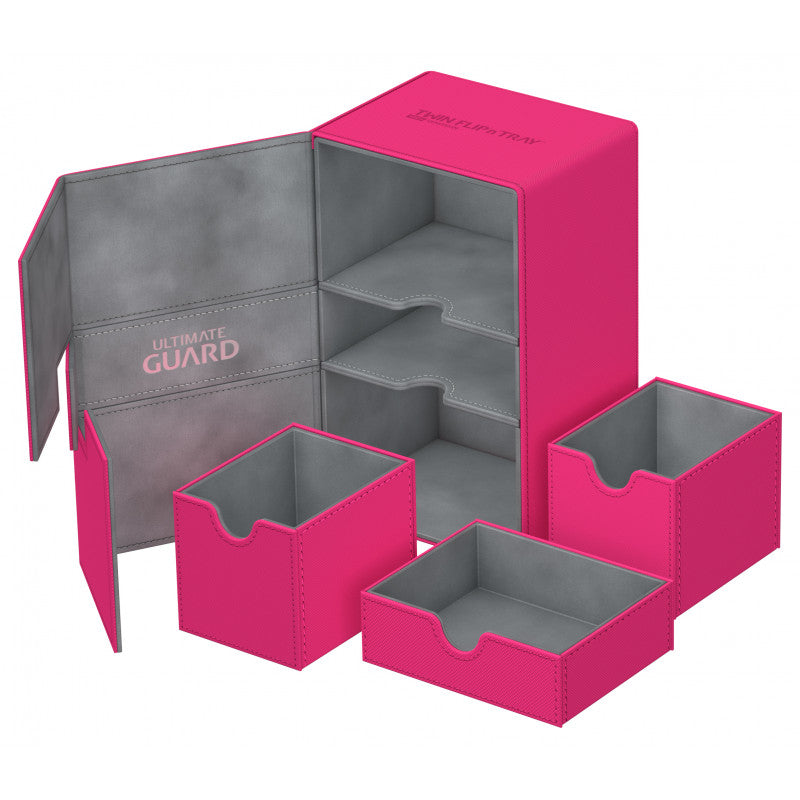 Ultimate Guard - Twin Flip N Tray Deck Case 160+ Standard Size Xenoskin Pink - Good Games