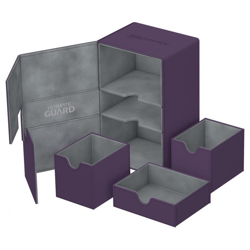 Ultimate Guard - Twin Flip N Tray Deck Case 160+ Standard Size Xenoskin Purple - Good Games