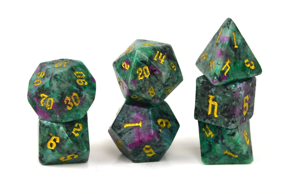Level Up Dice - Ruby in Zoisite Polyhedral Dice Set (HP) - Good Games