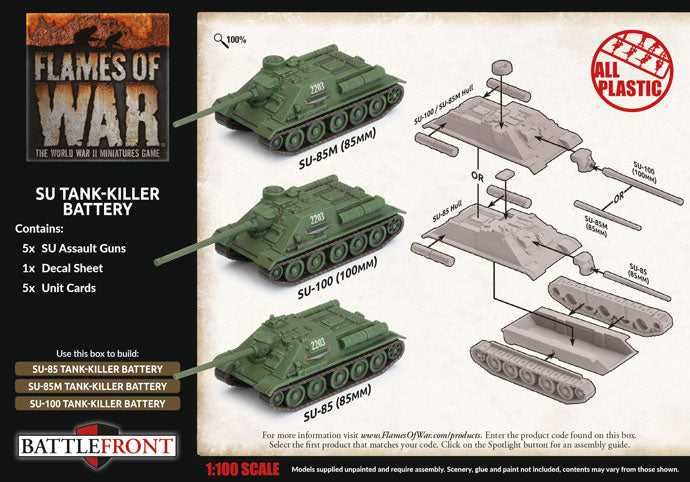 Flames of War: Soviet: SU Tank-Killer Battery (x5 Plastic) - Good Games