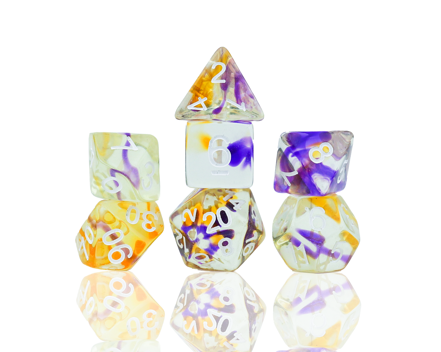 Sirius Dice - Violet Swirl Dice Set 7 - Good Games