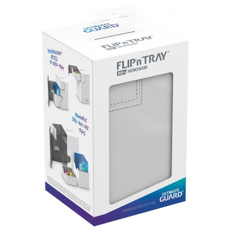Ultimate Guard - Flip N Tray Deck Case 80+ Standard Size Xenoskin White - Good Games