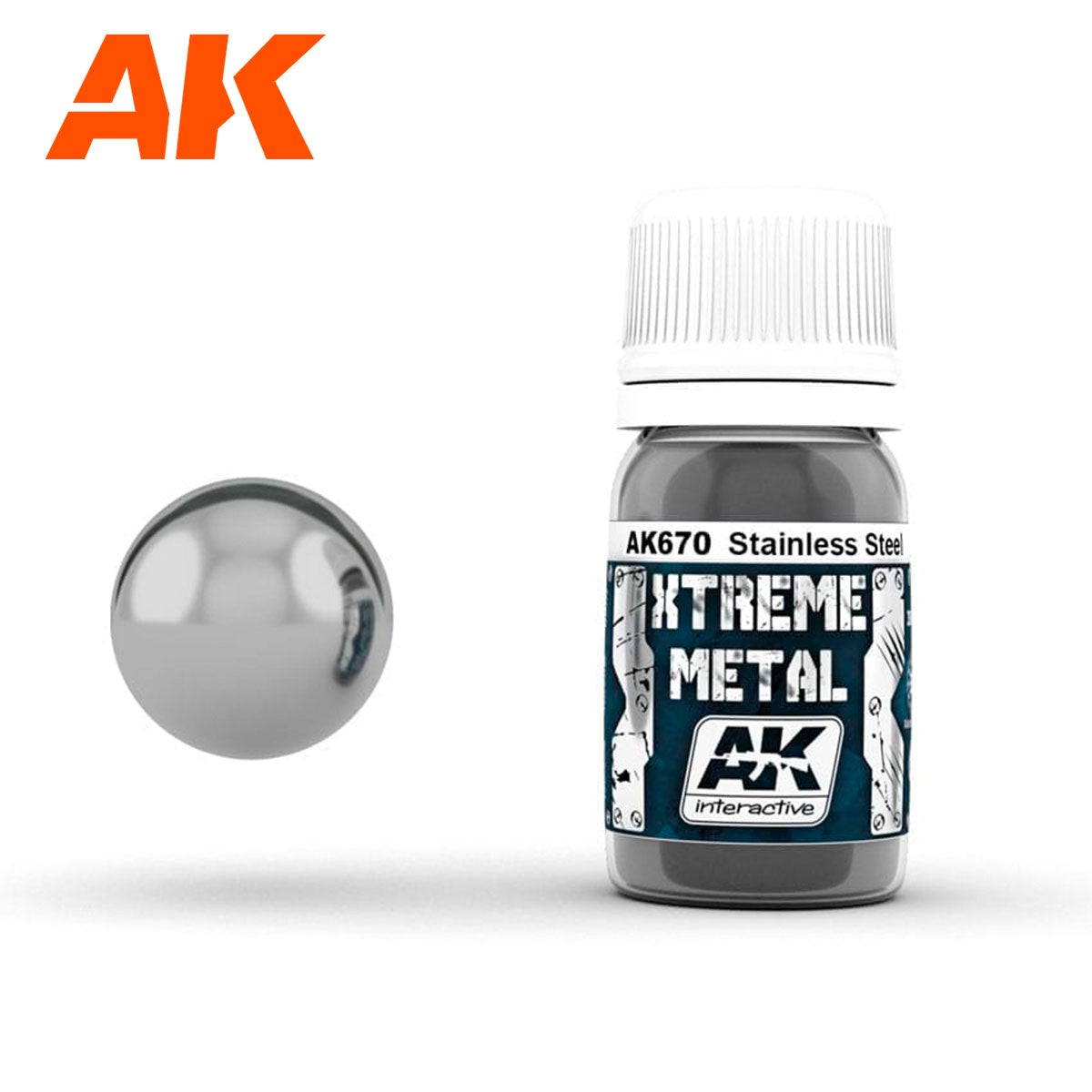 AK Interactive Metallics - Xtreme Metal Stainless Steel 30ml - Good Games