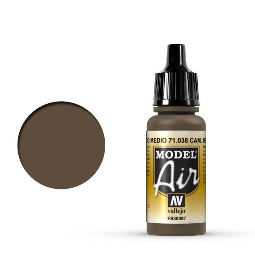 Vallejo Model Air - Cam Medium Brown 17ml Acrylic Paint (AV71038) - Good Games
