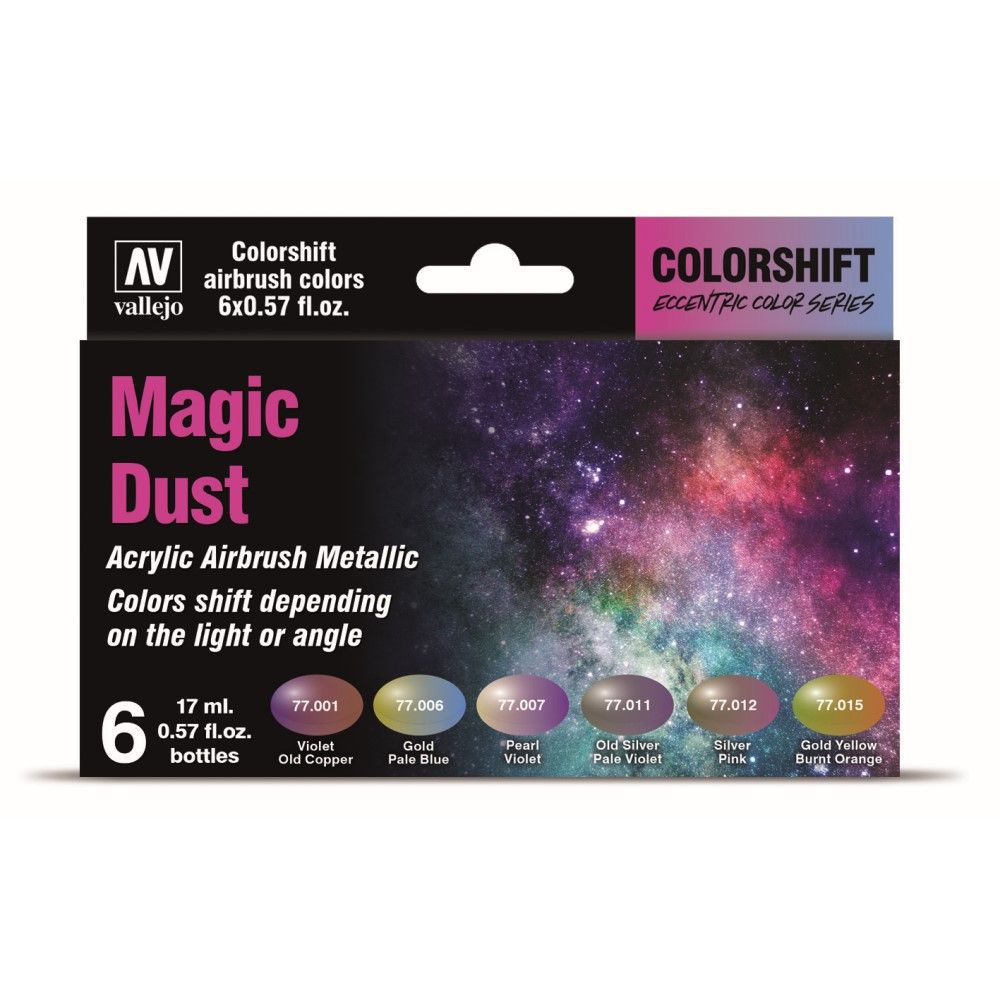 Vallejo Eccentric - The Shifters Magic Dust (6 Colour Set) Acrylic Airbrush Paint (AV77090) - Good Games
