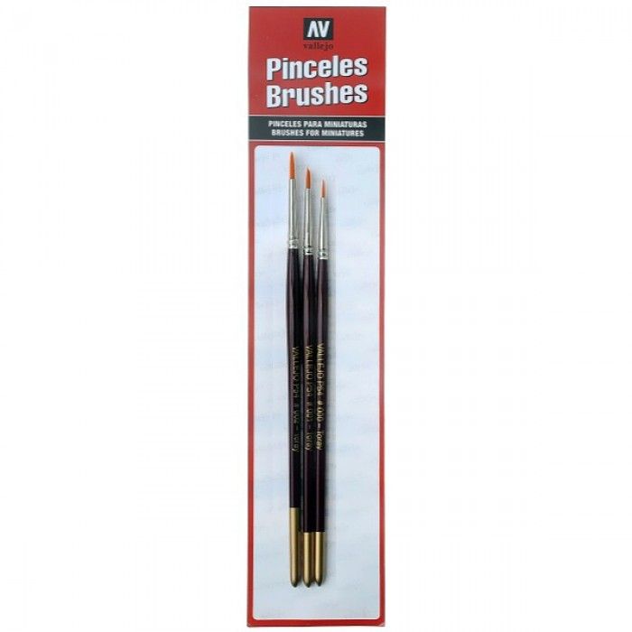 Vallejo Detail Brush Set (Sizes 4/0 3/0 And 2/0) - Good Games