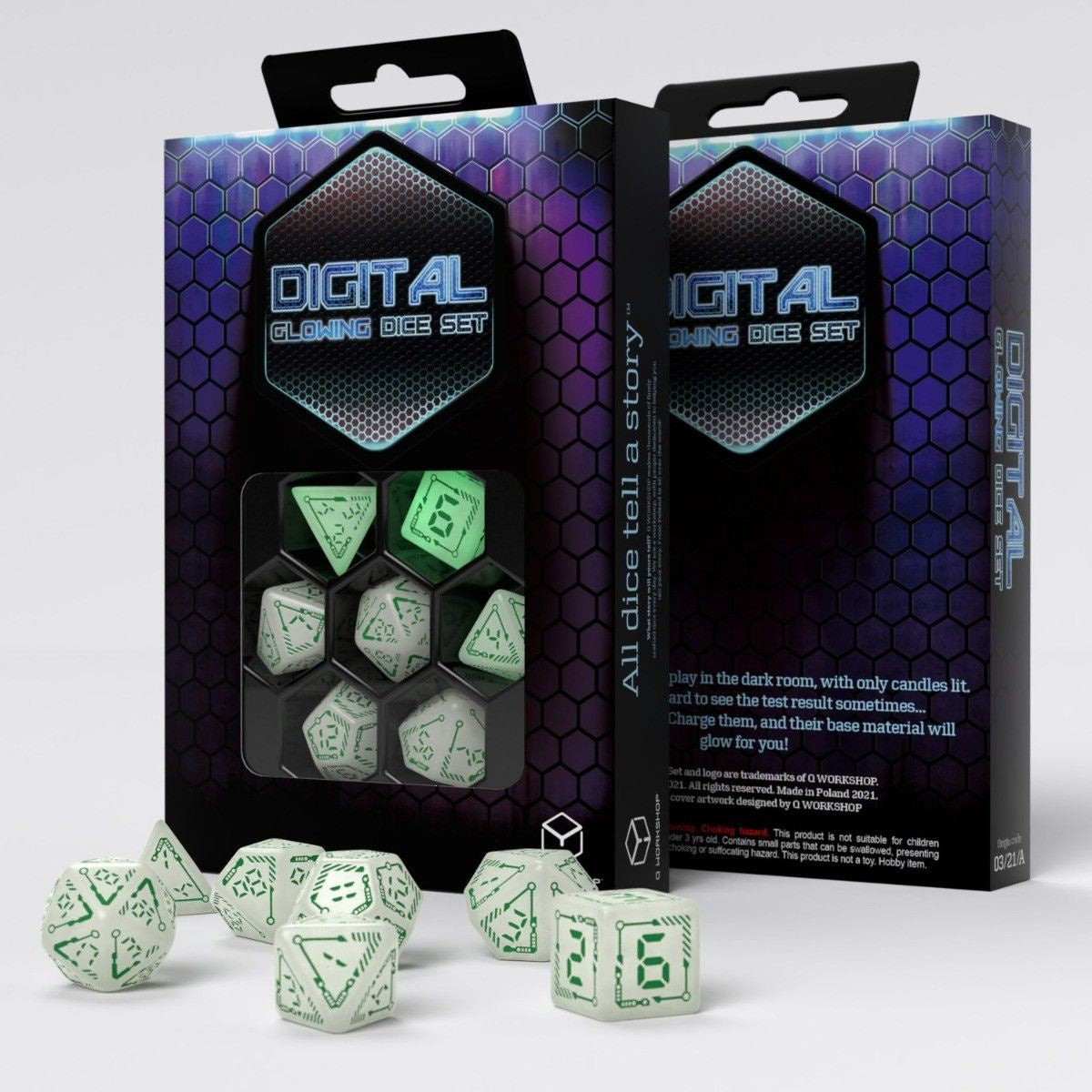 Q Workshop - Digital Glowing Dice Set - Good Games