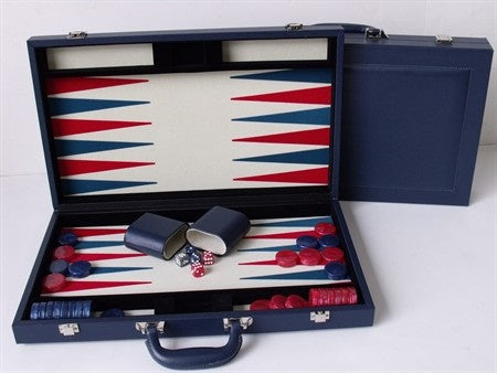 Dal Rossi Backgammon 15 PU Leather Blue - Good Games