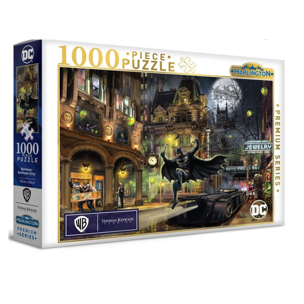 Harlington - Thomas Kinkade DC Comics Batman Gotham City 1000 Piece Jigsaw - Good Games