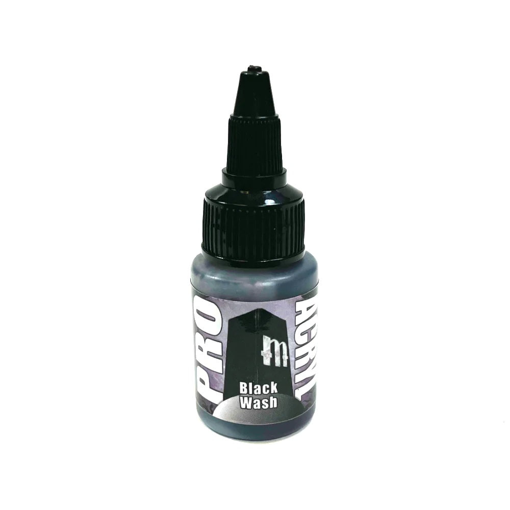 Monument Pro Acryl Paint Washes - Black Wash 22ml - Good Games