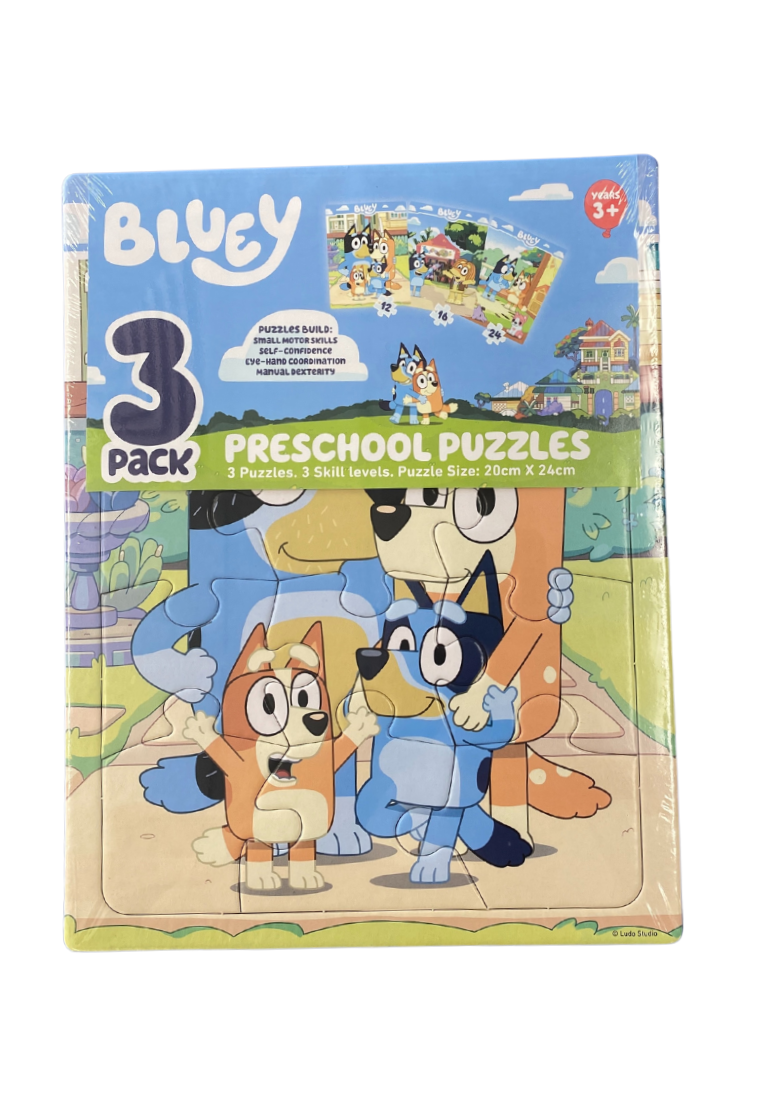 Frame Tray Puzzles - Bluey 3pk Preschool Puzzles