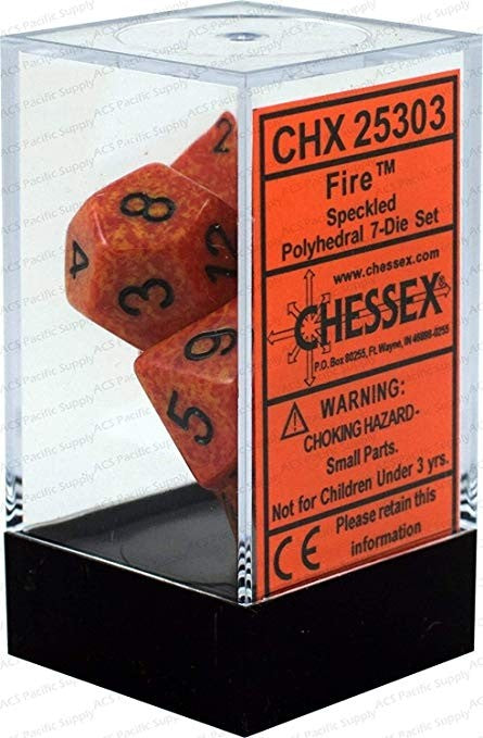 Chessex - Speckled Polyhedral 7-Die Set - Fire (CHX25303) - Good Games