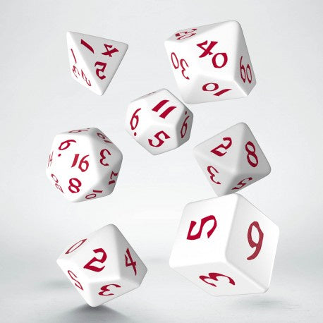 Q Workshop - Runic White and Red Dice Set - Good Games
