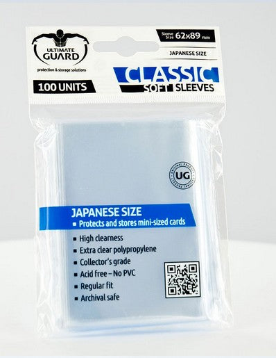 Ultimate Guard Classic Soft Sleeves Japanese Size Transparent (100) - Good Games