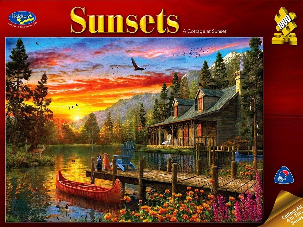 Holdson - Sunsets 3 A Cottage At Sunset 1000 Piece Jigsaw - Good Games