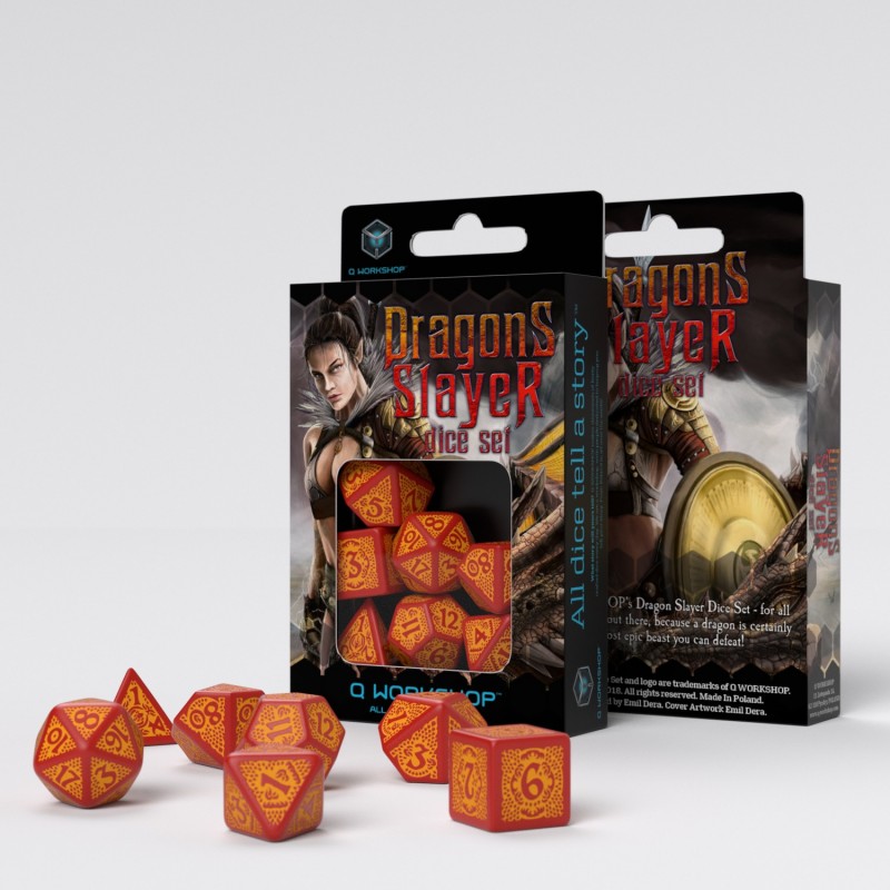 Q Workshop - Dragon Slayer Red and Orange Dice Set - Good Games