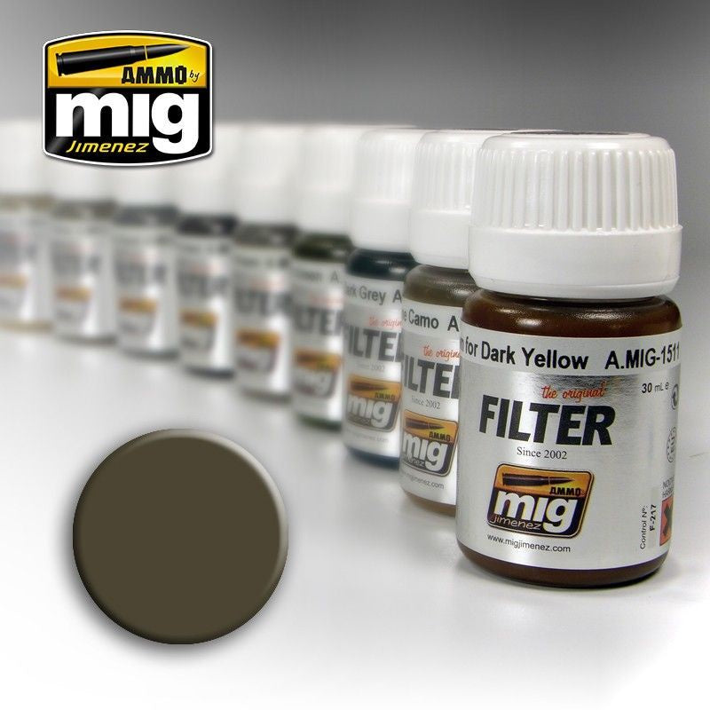 Ammo by MIG Filters Dark Grey for White 35ml - Good Games