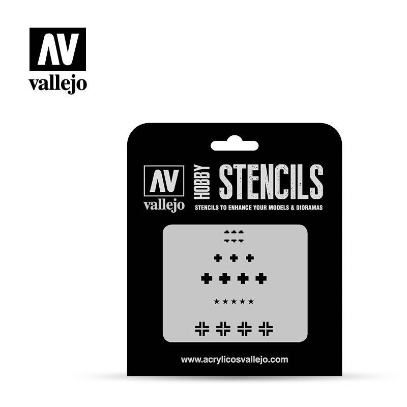 Vallejo Hobby Stencils - Assorted German Wwii Tank Markings - Good Games