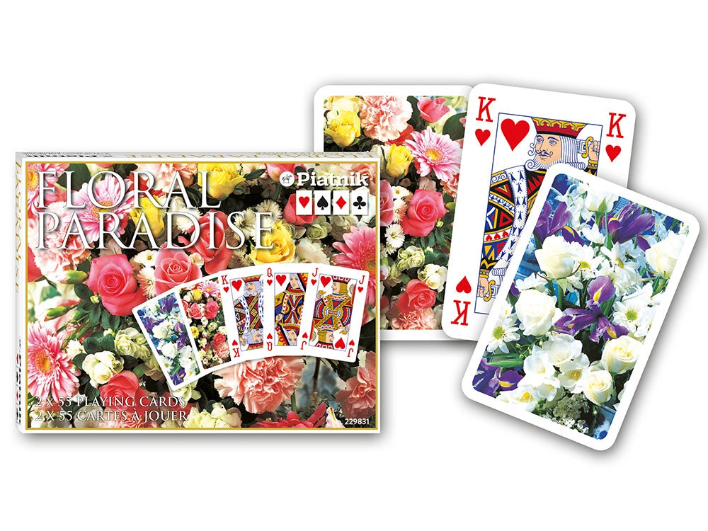 Floral Paradise Pink Bridge - Double Pack - Piatnik - Playing Cards - Good Games