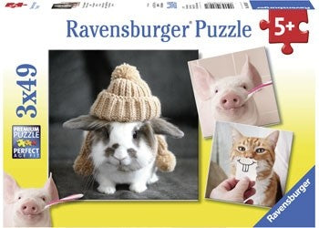 Ravensburger - Funny Animal Portraits - 3x49 Piece Jigsaw - Good Games