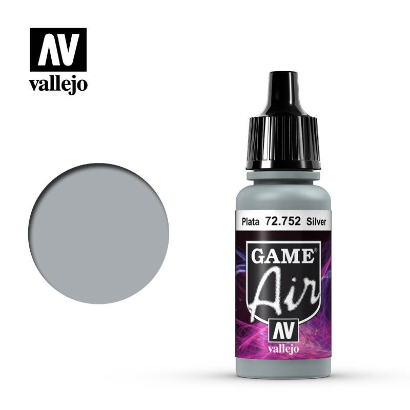 Vallejo Game Air - Silver 17ml Acrylic Paint (AV72752) - Good Games