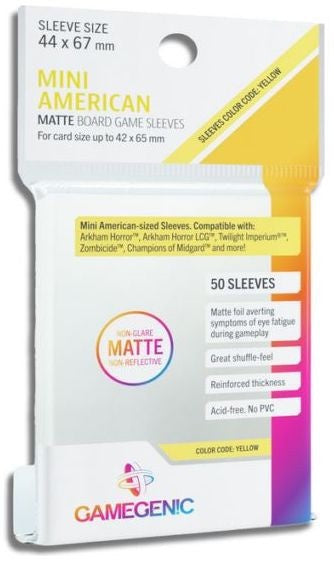 Gamegenic Matte Board Game Sleeves - Mini American Sized(44mmx67mm)(50) - Good Games