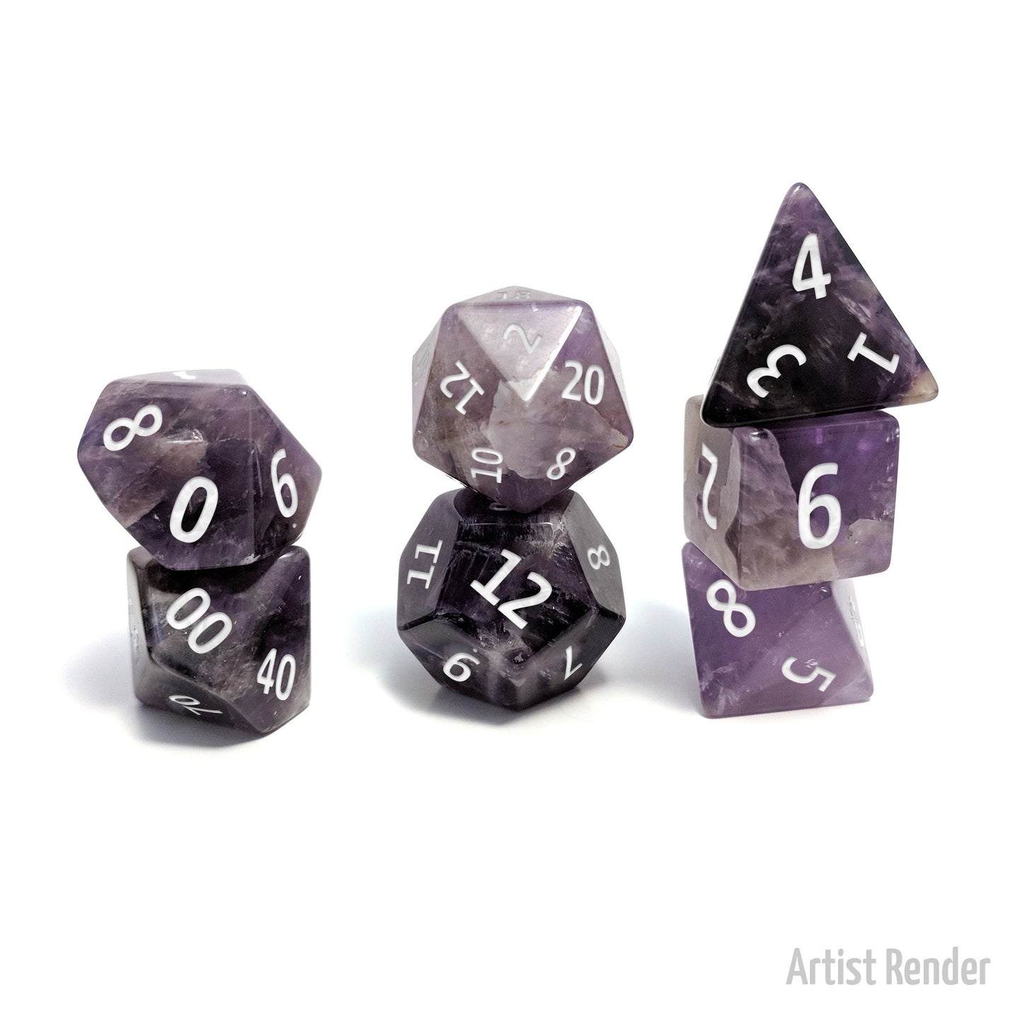 Level Up Dice - Amethyst 7 Piece Polyhedral Dice: (Tgc Exclusive) - Good Games