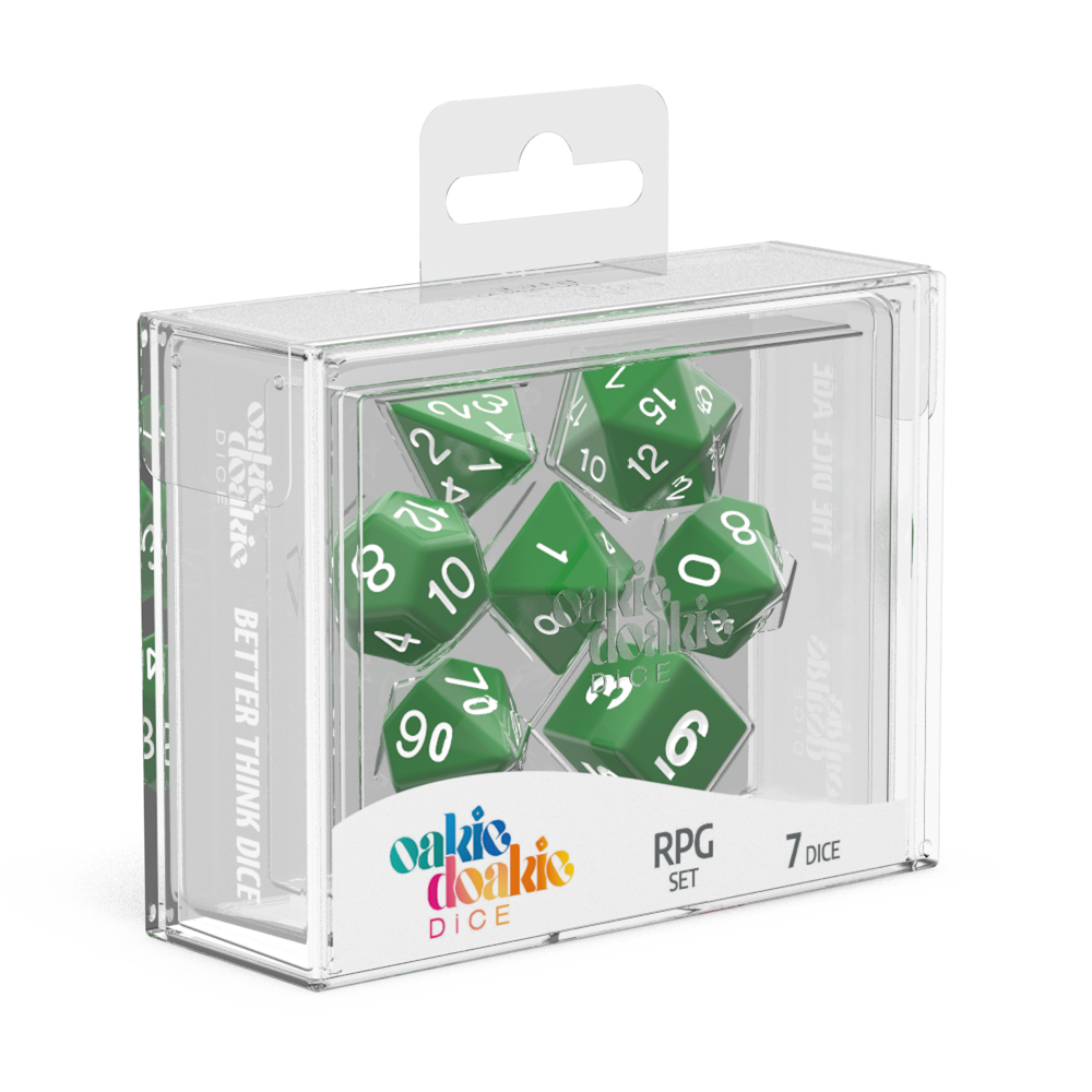 Oakie Doakie Dice - RPG Set Solid Green (7) - Good Games