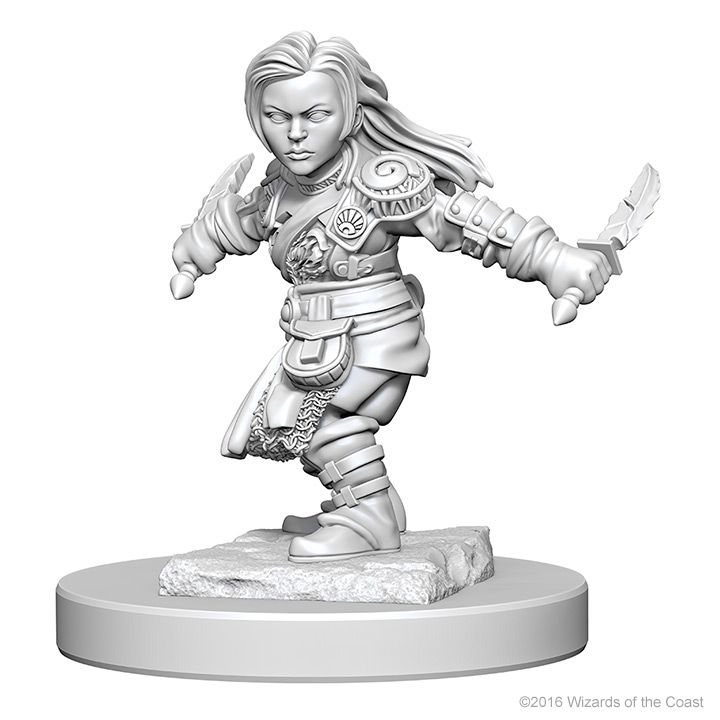 Dungeons & Dragons - Nolzurs Marvelous Unpainted Miniatures Halfling Female Rogue - Good Games