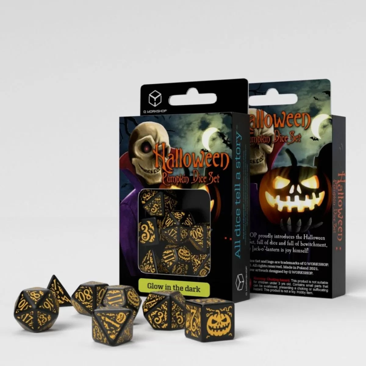 Q Workshop - Halloween Pumpkin 7 Dice Set - Good Games