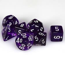 Chessex - Translucent Polyhedral 7-Die Set - Purple/White (CHX23077) - Good Games