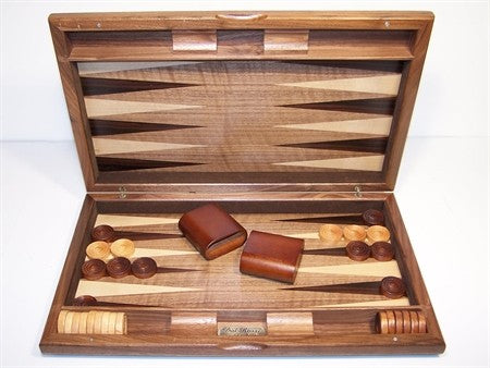 Dal Rossi Backgammon Set 19 Walnut Burl Deluxe - Good Games