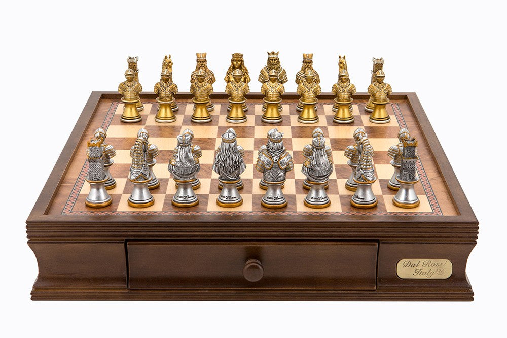 Chess Set - Dal Rossi 16 Inch Chess Board with Warrior Resin Pieces - Good Games
