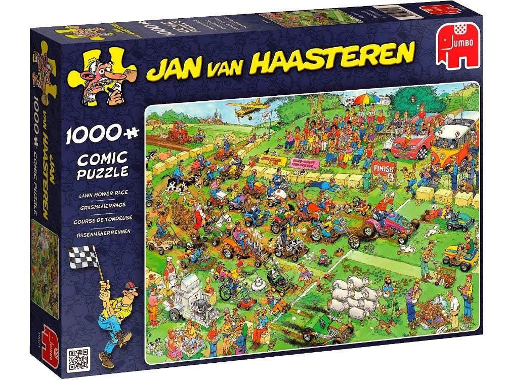 Jan Van Haasteren - Lawn Mower Race 1000 Piece Jigsaw - Good Games