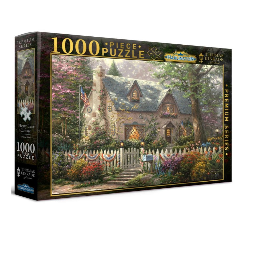 Harlington - Thomas Kinkade Liberty Lane Cottage 1000 Piece Jigsaw - Good Games