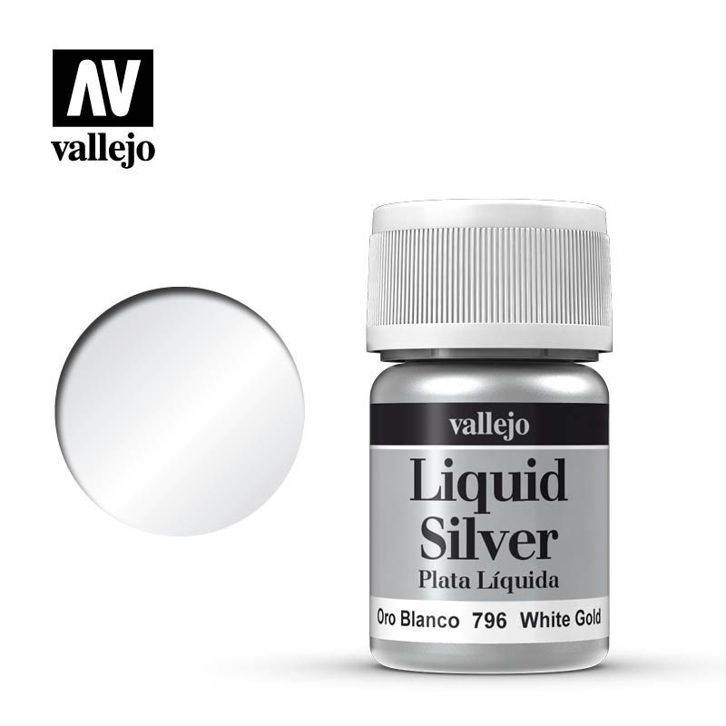 Vallejo Model Colour 35ml Acrylic Paint - Metallic White Gold (Alcohol Base) - Good Games