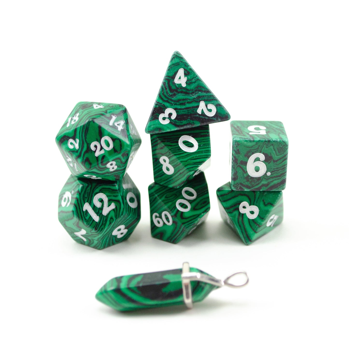 Level Up Dice - Custom GG Malachite Dice set - Good Games