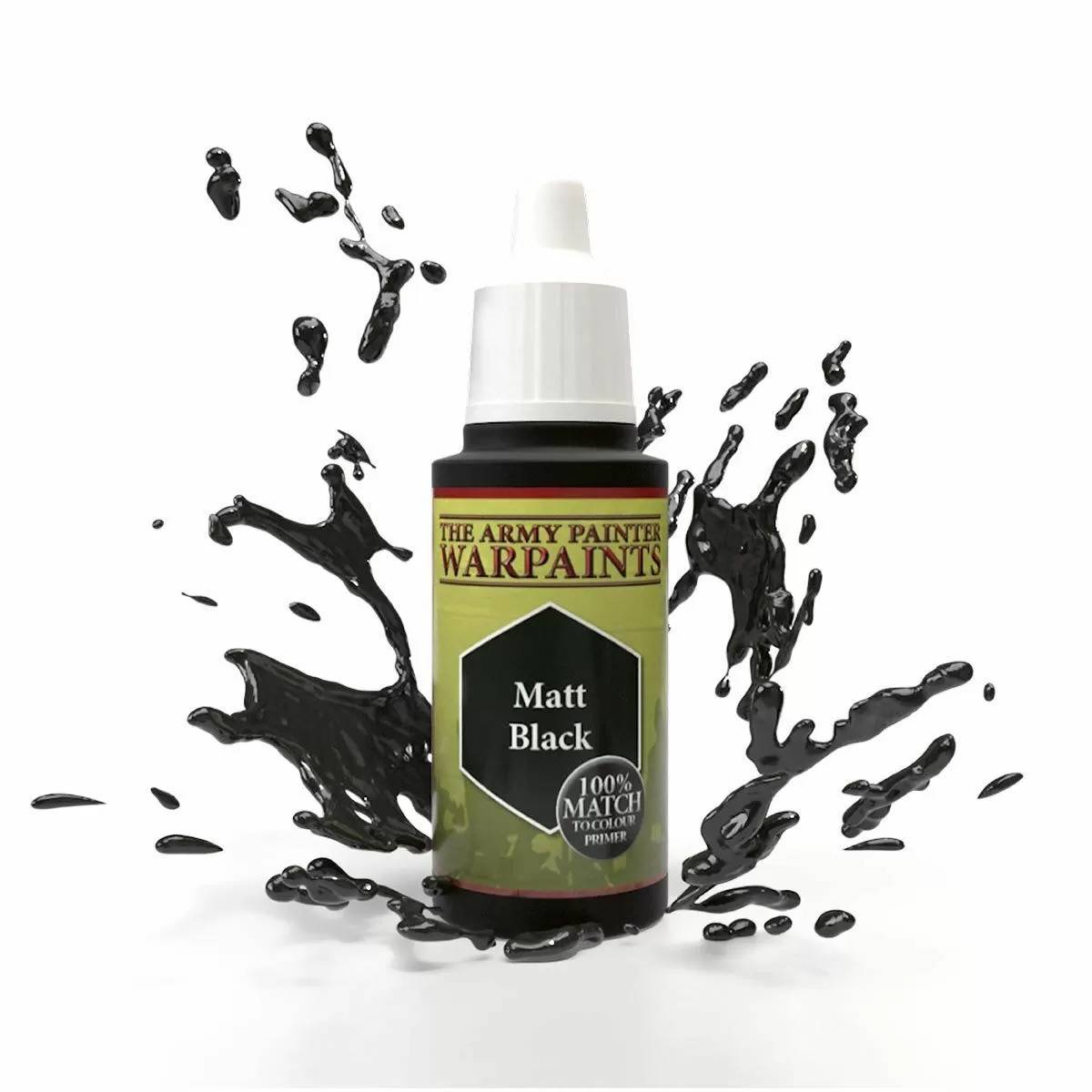 Army Painter Warpaints - Matt Black Acrylic Paint 18ml - Good Games