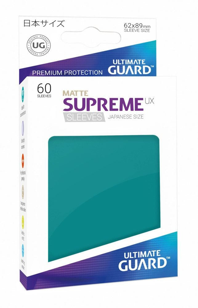 Ultimate Guard - Supreme UX Japanese Size Sleeves Matte Petrol Blue (60) - Good Games