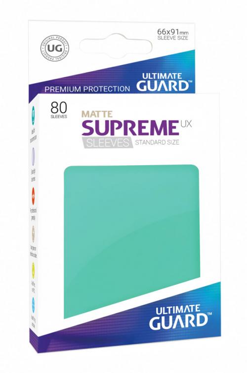 Ultimate Guard - Supreme UX Standard Sleeves Matte Turquoise (80) - Good Games