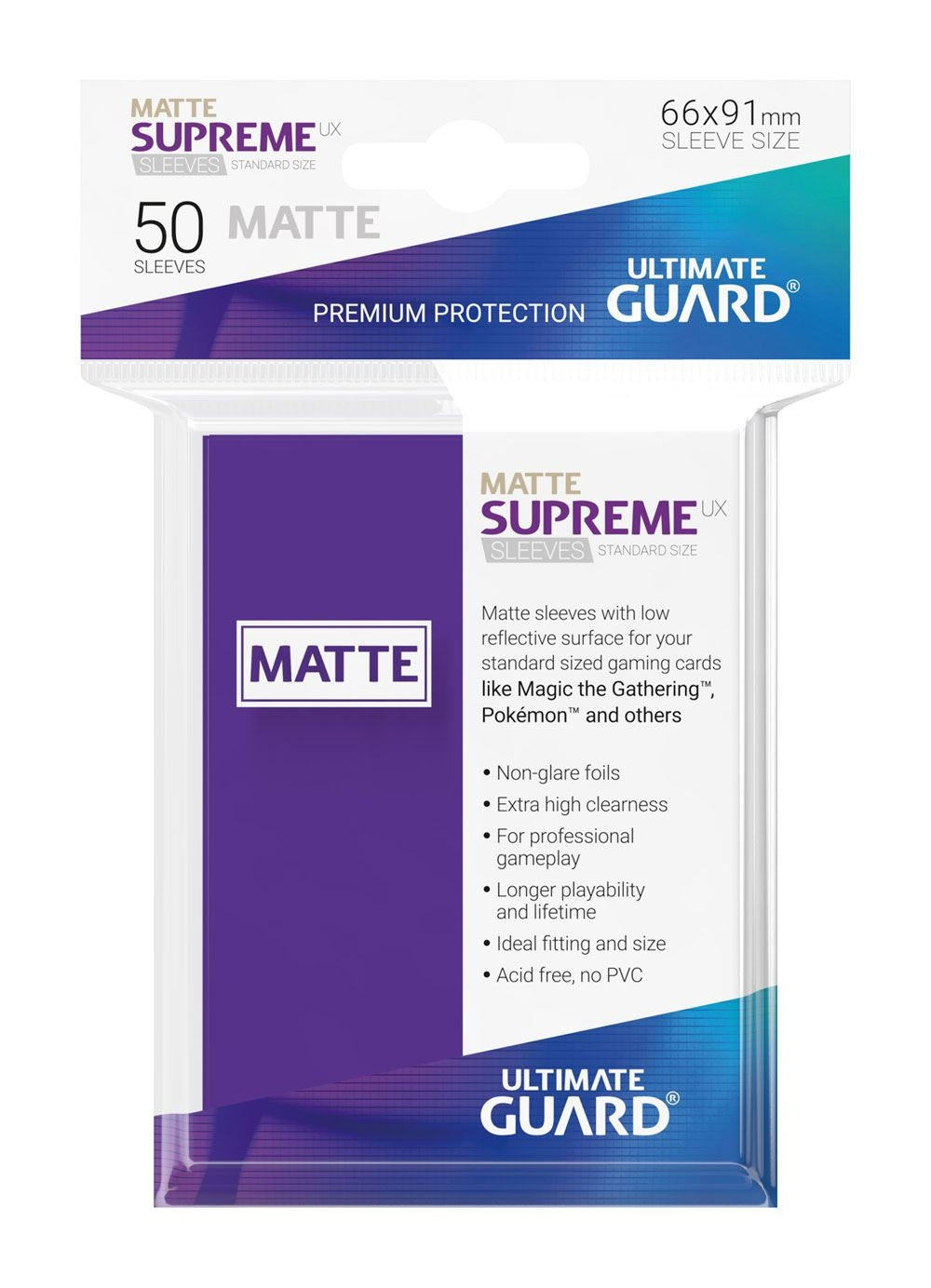 Ultimate Guard - Supreme UX Standard Sleeves Matte Purple (50) - Good Games