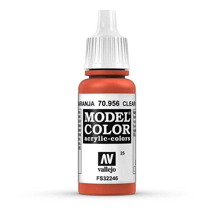 Vallejo Model Colour - Clear Orange 17ml Acrylic Paint (AV70956) - Good Games